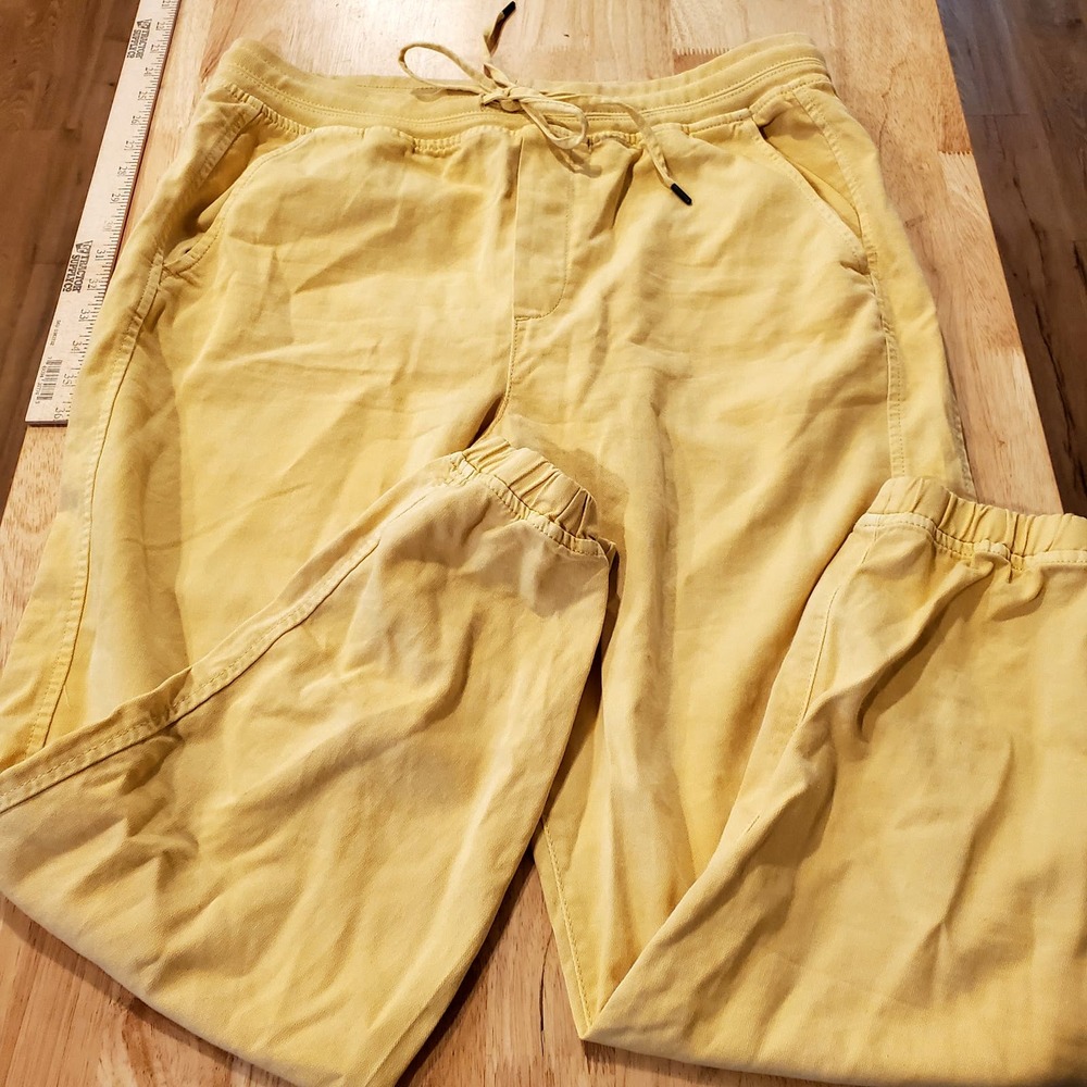 Gap Large Yellow Joggers Elastic Waist Ankle Cuff Comfort